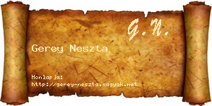 Gerey Neszta névjegykártya